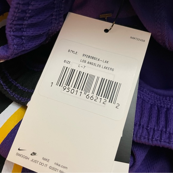 Nike Los Angeles Lakers NBA Basketball Jordan Swingman Shorts Youth Size M & L - Picture 5 of 5